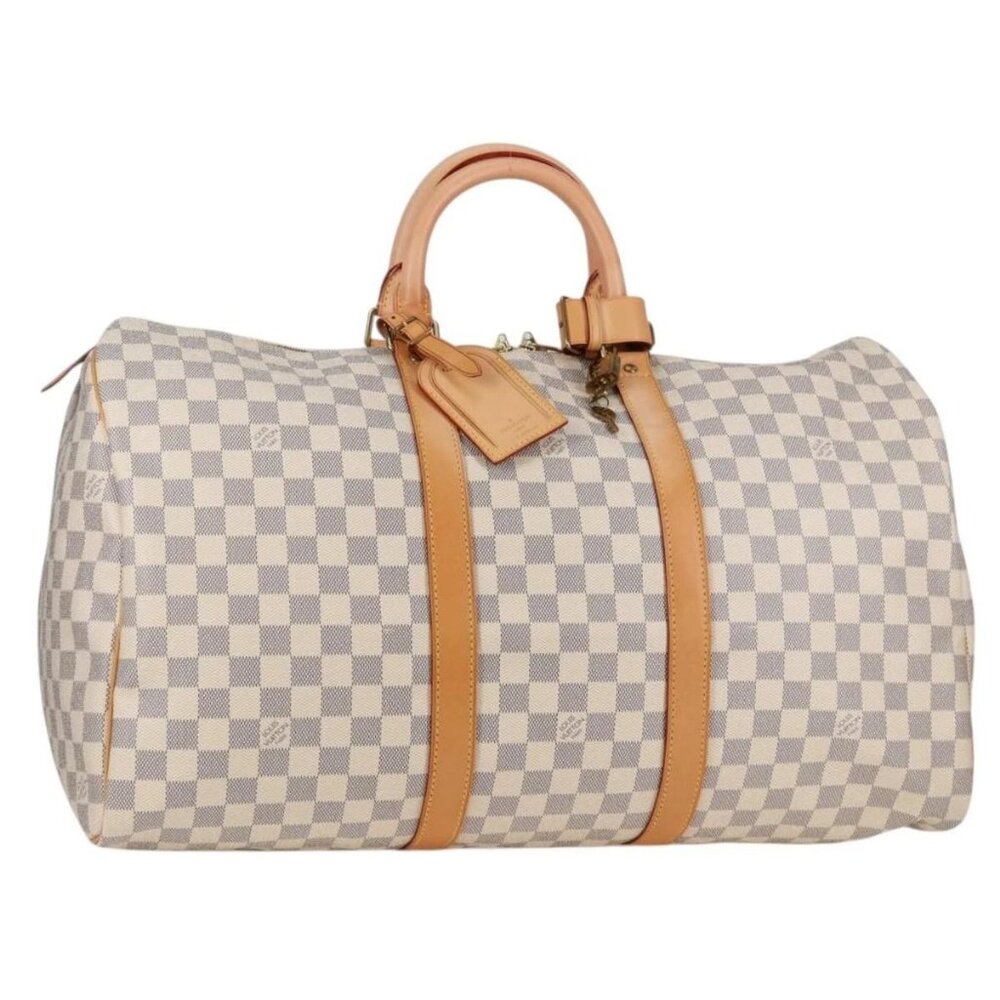 LOUIS VUITTON Damier Azur Keepall 50 Boston Bag N41430 LV Auth yk18884V - Picture 1 of 16